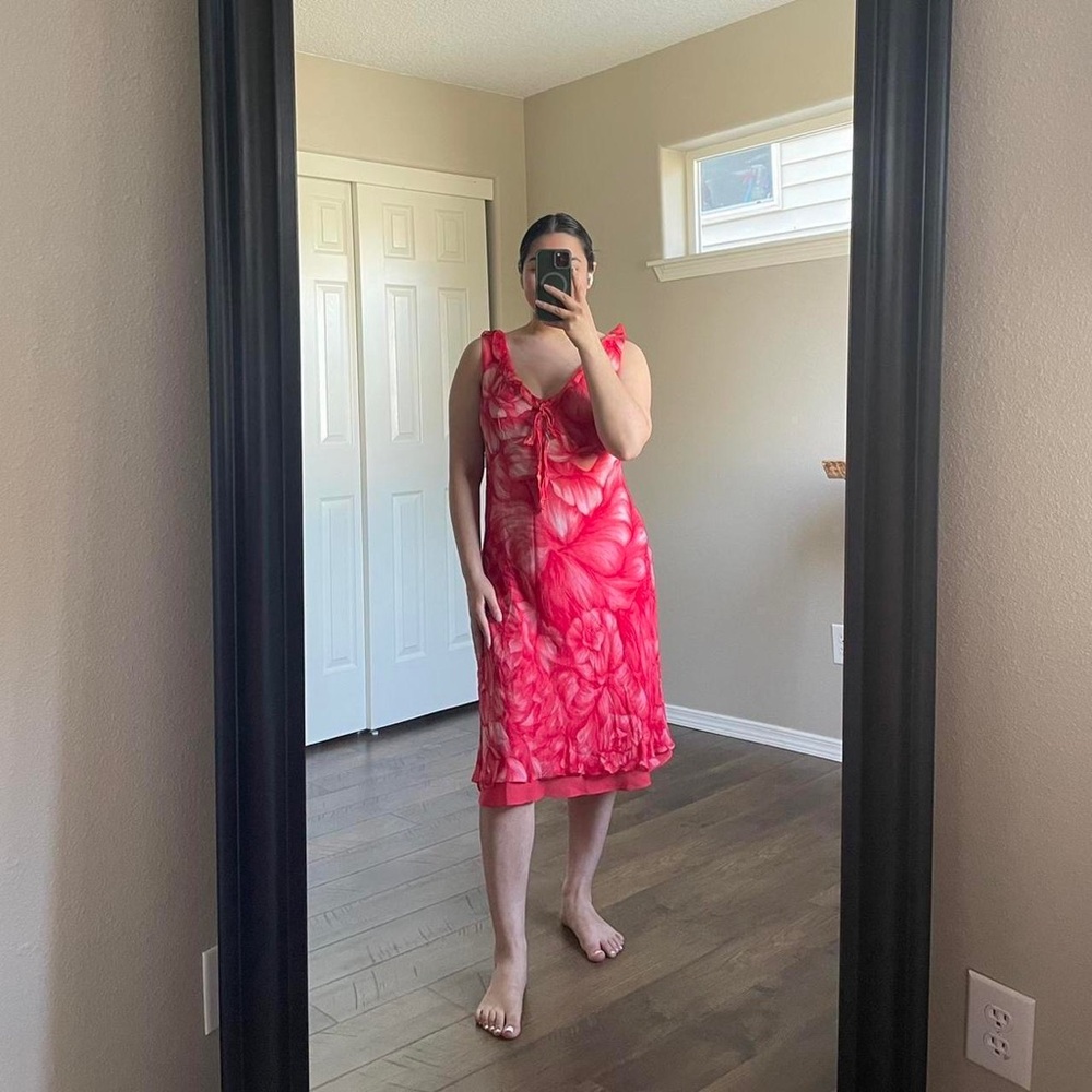 Vintage Ann Taylor Silk Midi Dress - Picture 2 of 5